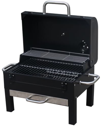 GasOne Portable Tabletop BBQ Grill - 18-inch, 2-Tiered, Side Handles & Lid - Compact Charcoal Grill for Picnic & Tailgate - Image 3